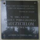 Nicolaus Copernicus Elementary School in Jaćmierz, plaque to 100 years anniversary of school (1899-1999)